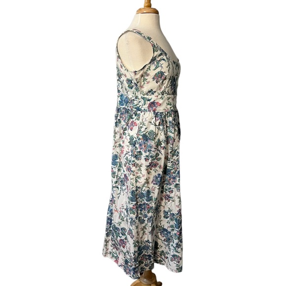 J.crew Button-front cotton poplin dress in English garden size 12 (Read Descip) - Picture 4 of 11